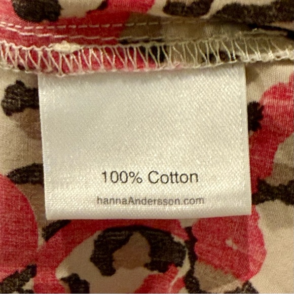 Hanna Andersson Tunic Dress Girls 3T 90 cm Pockets Leopard Print Flowers Cotton - Picture 4 of 4